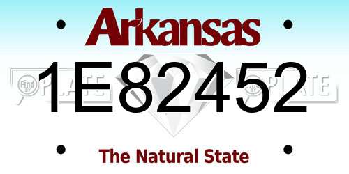 1E82452 Arkansas License Plate