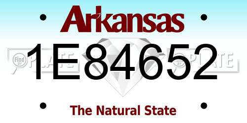 1E84652 Arkansas License Plate
