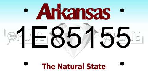 1E85155 Arkansas License Plate