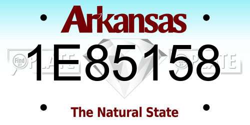 1E85158 Arkansas License Plate
