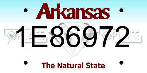 1E86972 Arkansas License Plate