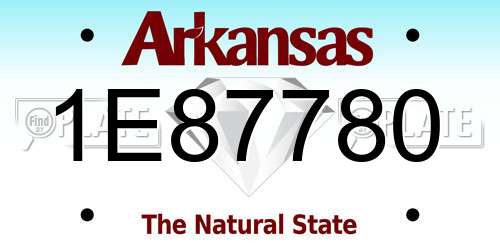 1E87780 Arkansas License Plate