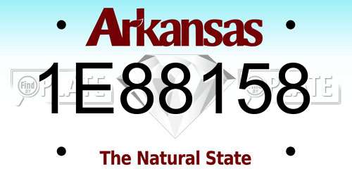1E88158 Arkansas License Plate