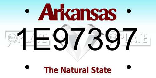 1E97397 Arkansas License Plate