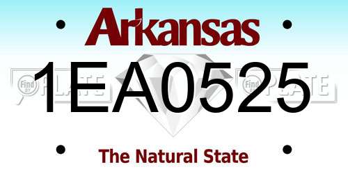 1EA0525 Arkansas License Plate