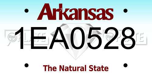 1EA0528 Arkansas License Plate