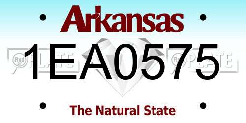 1EA0575 Arkansas License Plate