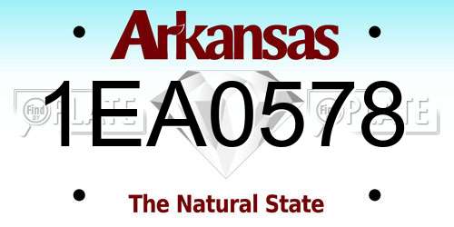 1EA0578 Arkansas License Plate