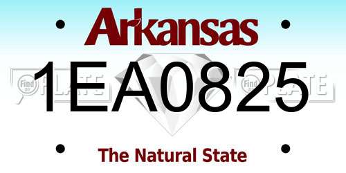 1EA0825 Arkansas License Plate