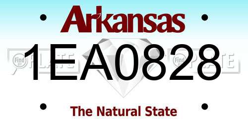 1EA0828 Arkansas License Plate