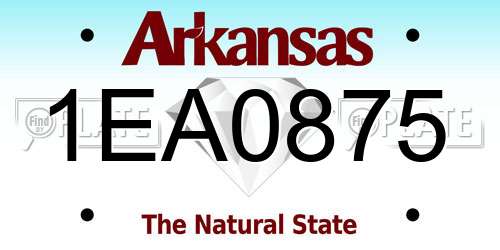 1EA0875 Arkansas License Plate