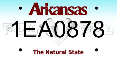 1EA0878 Arkansas License Plate