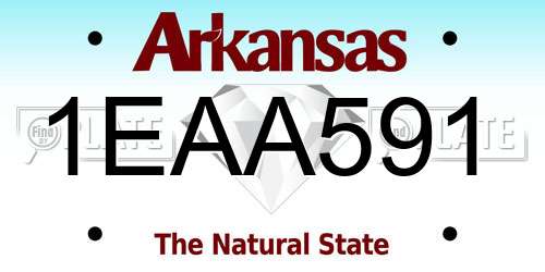 1EAA591 Arkansas License Plate