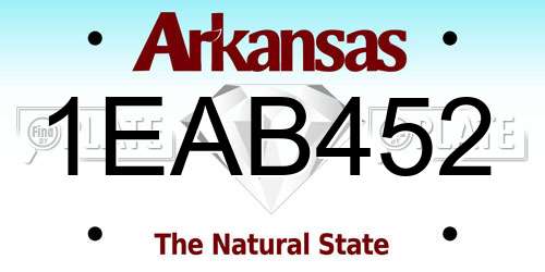1EAB452 Arkansas License Plate
