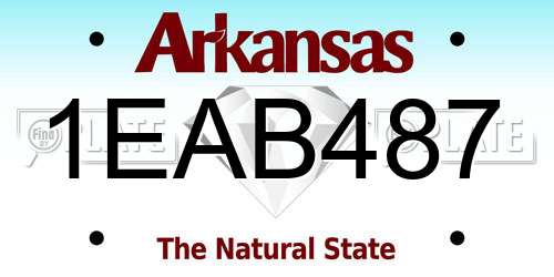 1EAB487 Arkansas License Plate