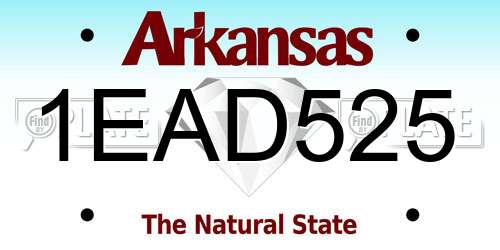 1EAD525 Arkansas License Plate