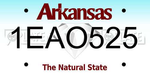 1EAO525 Arkansas License Plate