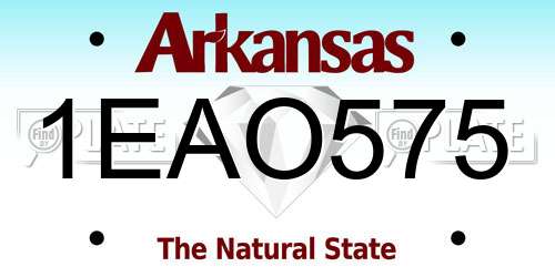 1EAO575 Arkansas License Plate