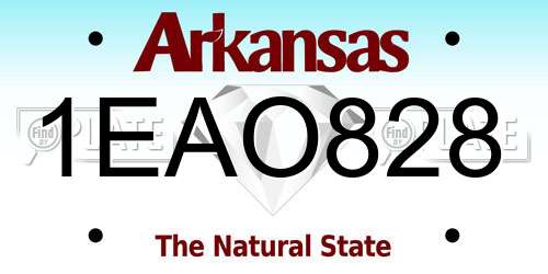 1EAO828 Arkansas License Plate