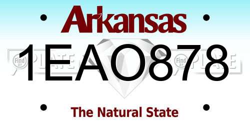 1EAO878 Arkansas License Plate