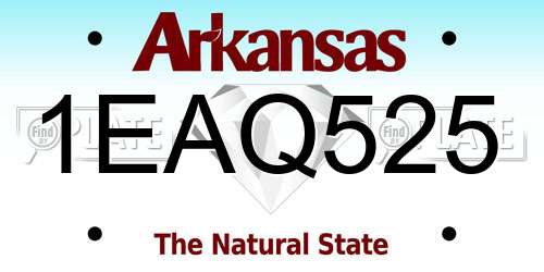 1EAQ525 Arkansas License Plate