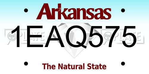 1EAQ575 Arkansas License Plate