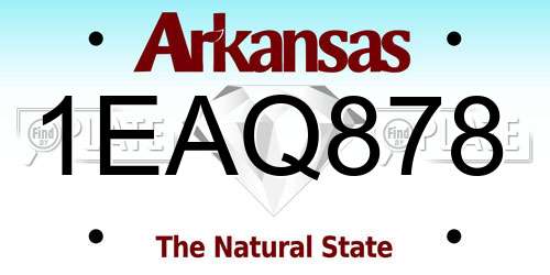 1EAQ878 Arkansas License Plate