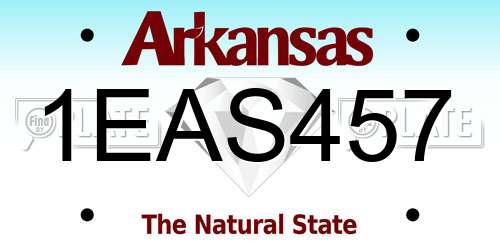 1EAS457 Arkansas License Plate