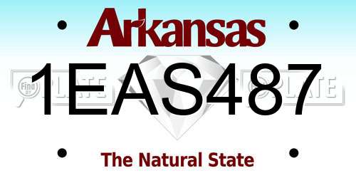 1EAS487 Arkansas License Plate