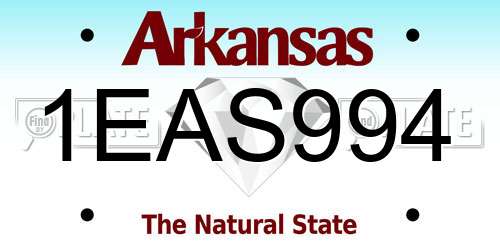 1EAS994 Arkansas License Plate