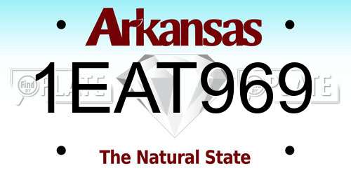 1EAT969 Arkansas License Plate