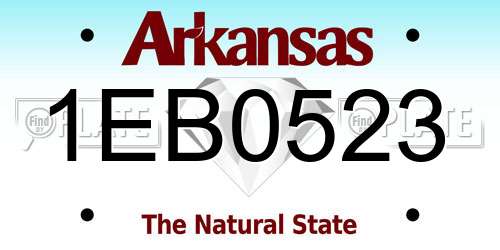 1EB0523 Arkansas License Plate