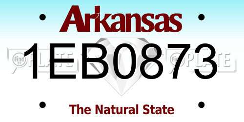 1EB0873 Arkansas License Plate