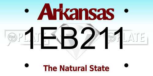 1EB211 Arkansas License Plate
