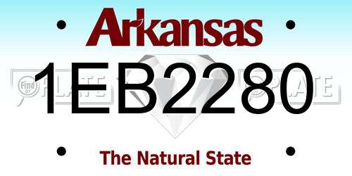 1EB2280 Arkansas License Plate
