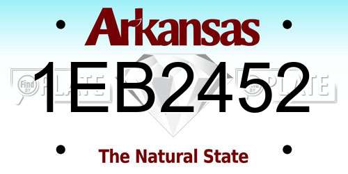 1EB2452 Arkansas License Plate