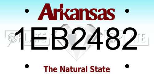 1EB2482 Arkansas License Plate
