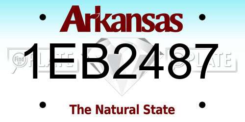 1EB2487 Arkansas License Plate