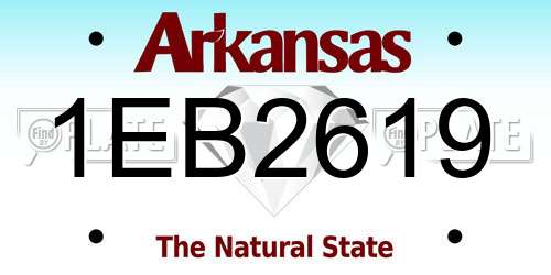 1EB2619 Arkansas License Plate