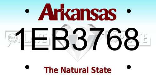1EB3768 Arkansas License Plate