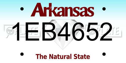1EB4652 Arkansas License Plate