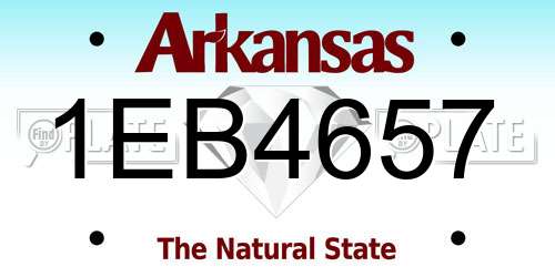 1EB4657 Arkansas License Plate