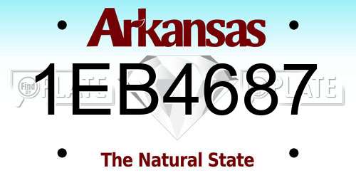 1EB4687 Arkansas License Plate