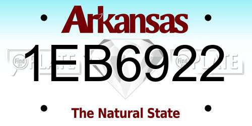 1EB6922 Arkansas License Plate