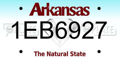 1EB6927 Arkansas License Plate