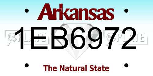 1EB6972 Arkansas License Plate
