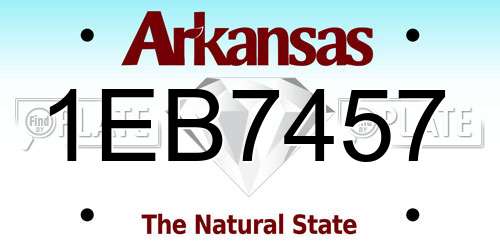 1EB7457 Arkansas License Plate