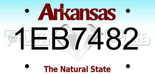 1EB7482 Arkansas License Plate