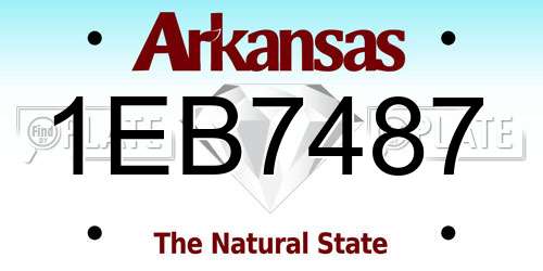 1EB7487 Arkansas License Plate