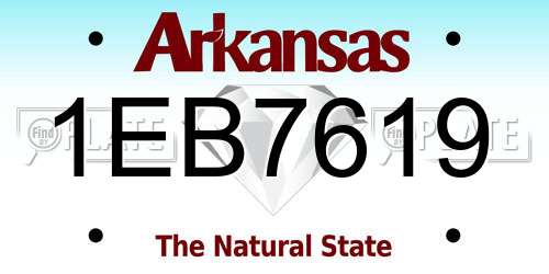 1EB7619 Arkansas License Plate